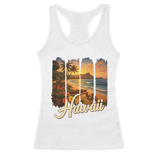 Vintage Hawaii Beach Travel Racerback Tank Top Sunset Ocean Landscape TS12 White Print Your Wear