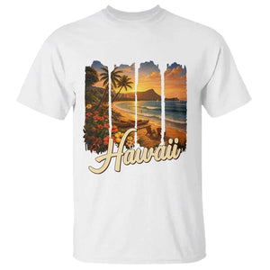 Vintage Hawaii Beach Travel T Shirt Sunset Ocean Landscape TS12 White Print Your Wear