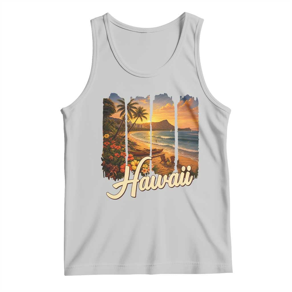 Vintage Hawaii Beach Travel Tank Top Sunset Ocean Landscape TS12 Ash Print Your Wear