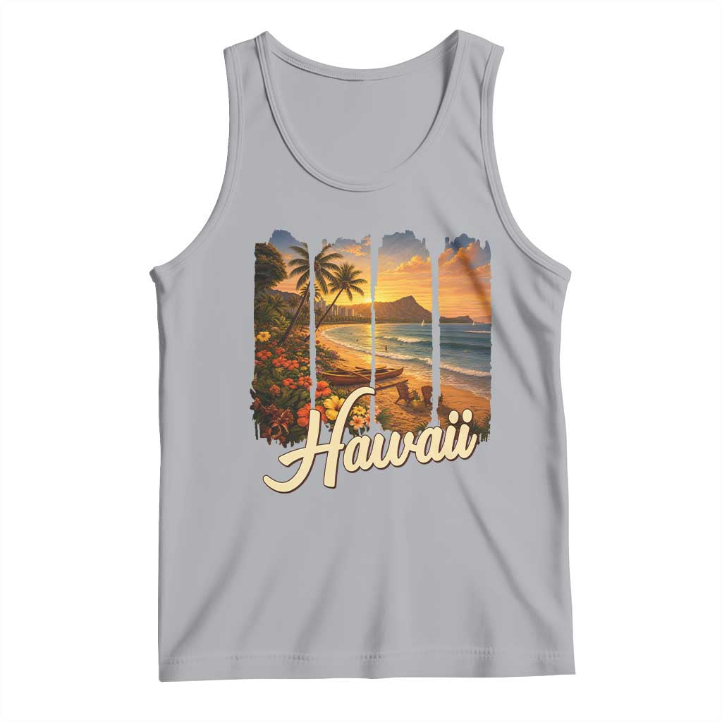Vintage Hawaii Beach Travel Tank Top Sunset Ocean Landscape TS12 Athletic Heather Print Your Wear