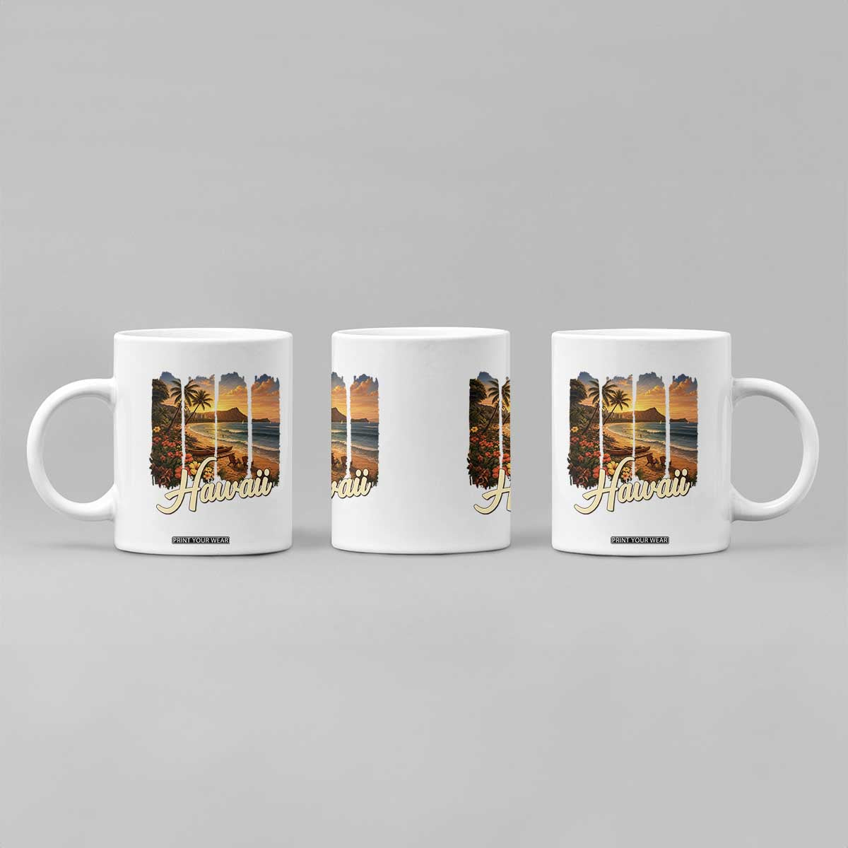 Vintage Hawaii Beach Travel Coffee Mug Sunset Ocean Landscape TS12 Print Your Wear