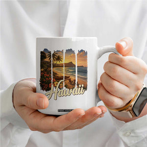 Vintage Hawaii Beach Travel Coffee Mug Sunset Ocean Landscape TS12 Print Your Wear