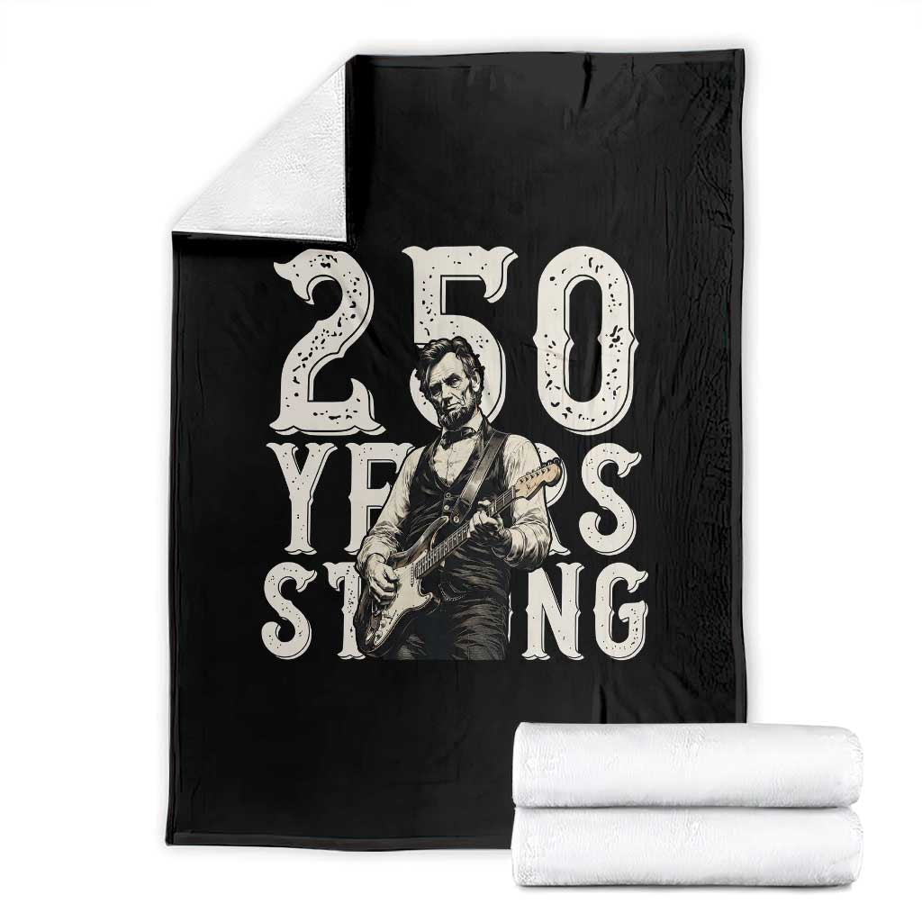 Vintage Abraham Lincoln Playing Guitar Throw Blanket 250 Years Strong TS12 Black Print Your Wear