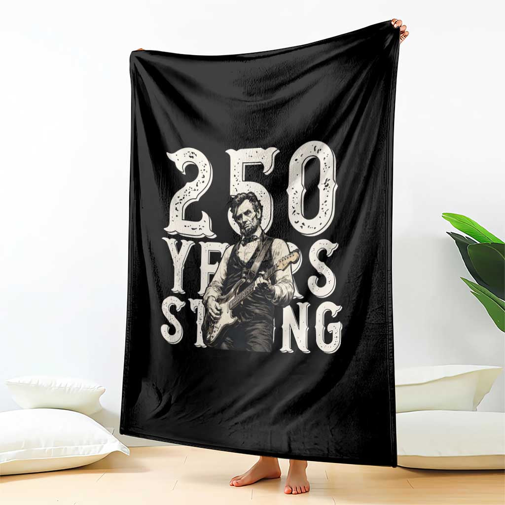 Vintage Abraham Lincoln Playing Guitar Throw Blanket 250 Years Strong TS12 Print Your Wear