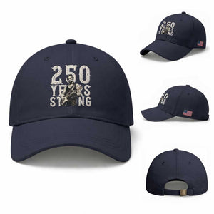 Vintage Abraham Lincoln Playing Guitar Baseball Cap 250 Years Strong TS12 Baseball Cap Universal Fit Navy Print Your Wear