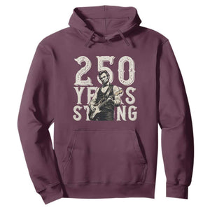 Vintage Abraham Lincoln Playing Guitar Hoodie 250 Years Strong TS12 Maroon Print Your Wear