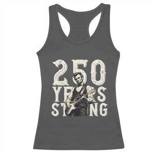 Vintage Abraham Lincoln Playing Guitar Racerback Tank Top 250 Years Strong TS12 Dark Heather Print Your Wear