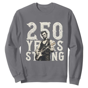 Vintage Abraham Lincoln Playing Guitar Sweatshirt 250 Years Strong TS12 Charcoal Print Your Wear
