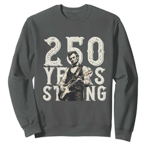 Vintage Abraham Lincoln Playing Guitar Sweatshirt 250 Years Strong TS12 Dark Heather Print Your Wear