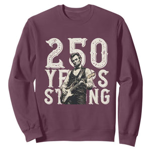 Vintage Abraham Lincoln Playing Guitar Sweatshirt 250 Years Strong TS12 Maroon Print Your Wear