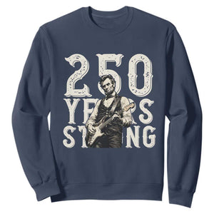 Vintage Abraham Lincoln Playing Guitar Sweatshirt 250 Years Strong TS12 Navy Print Your Wear