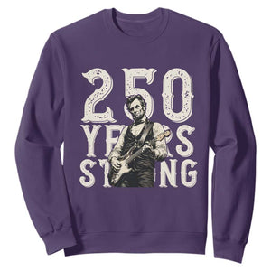 Vintage Abraham Lincoln Playing Guitar Sweatshirt 250 Years Strong TS12 Purple Print Your Wear