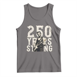 Vintage Abraham Lincoln Playing Guitar Tank Top 250 Years Strong TS12 Deep Heather Print Your Wear