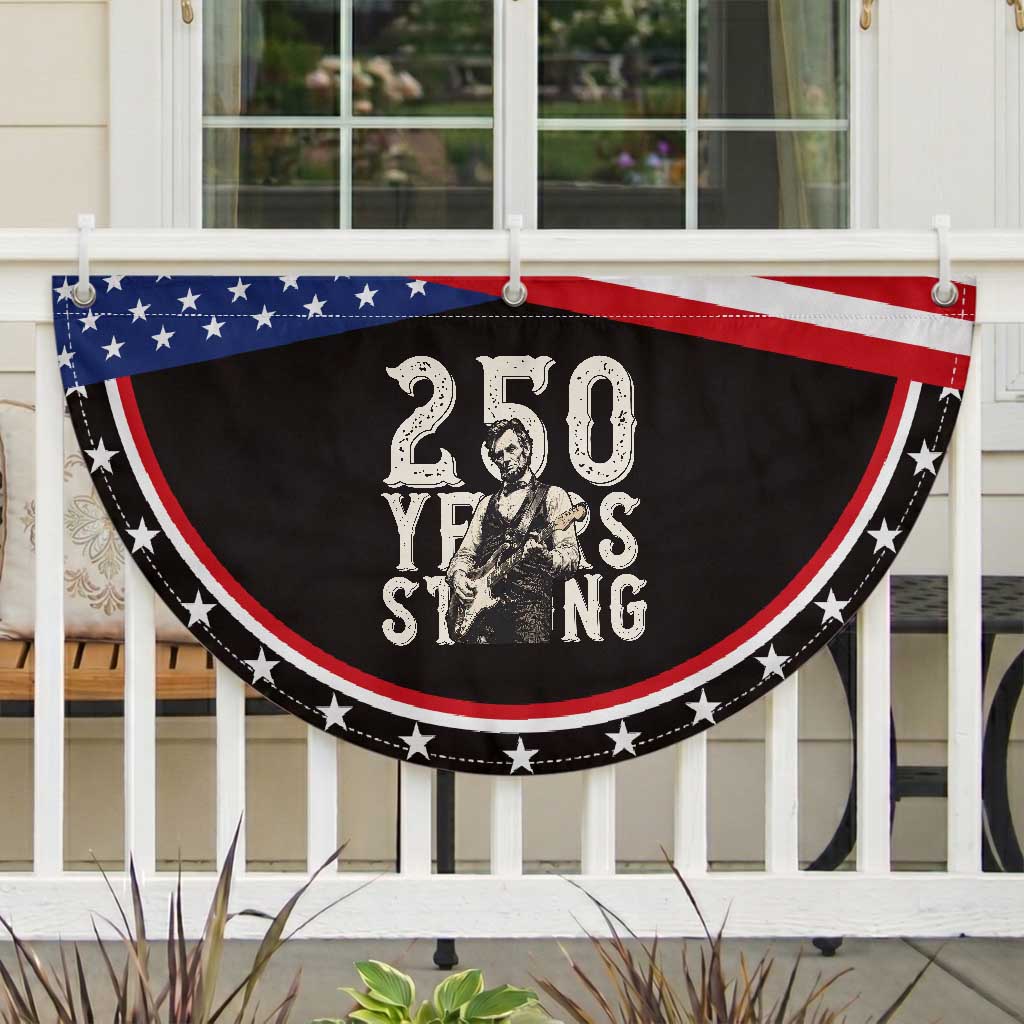 Vintage Abraham Lincoln Playing Guitar Patriotic Fan Flag 250 Years Strong TS12 2pcs pack Classic Black Print Your Wear