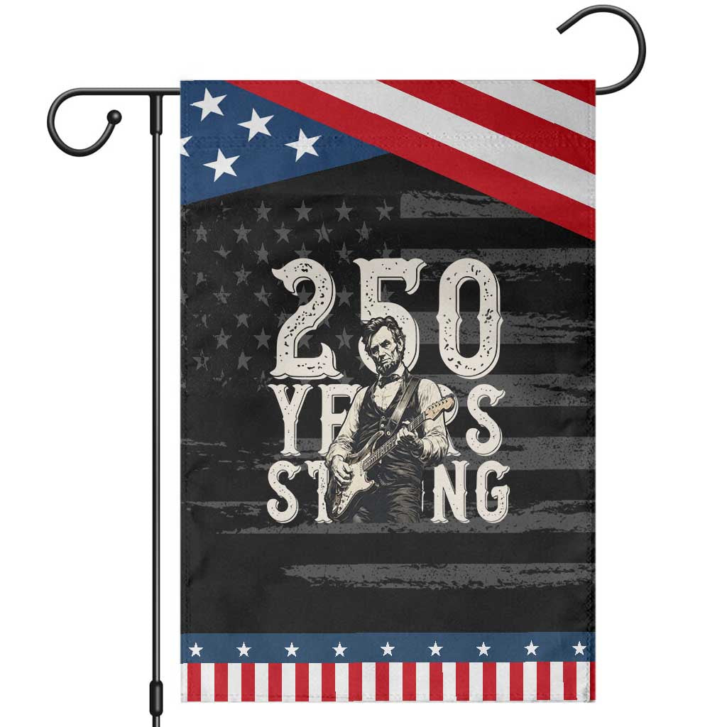 Vintage Abraham Lincoln Playing Guitar Patriotic Garden Flag 250 Years Strong TS12 Distressed Black Blue Print Your Wear