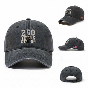 Vintage Abraham Lincoln Playing Guitar Washed Cotton Baseball Cap 250 Years Strong TS12 Washed Cap Universal Fit Dark Gray Print Your Wear