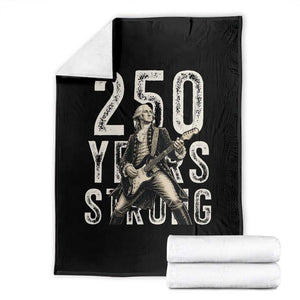 Vintage George Washington Playing Guitar Throw Blanket 250 Years Strong TS12 Black Print Your Wear
