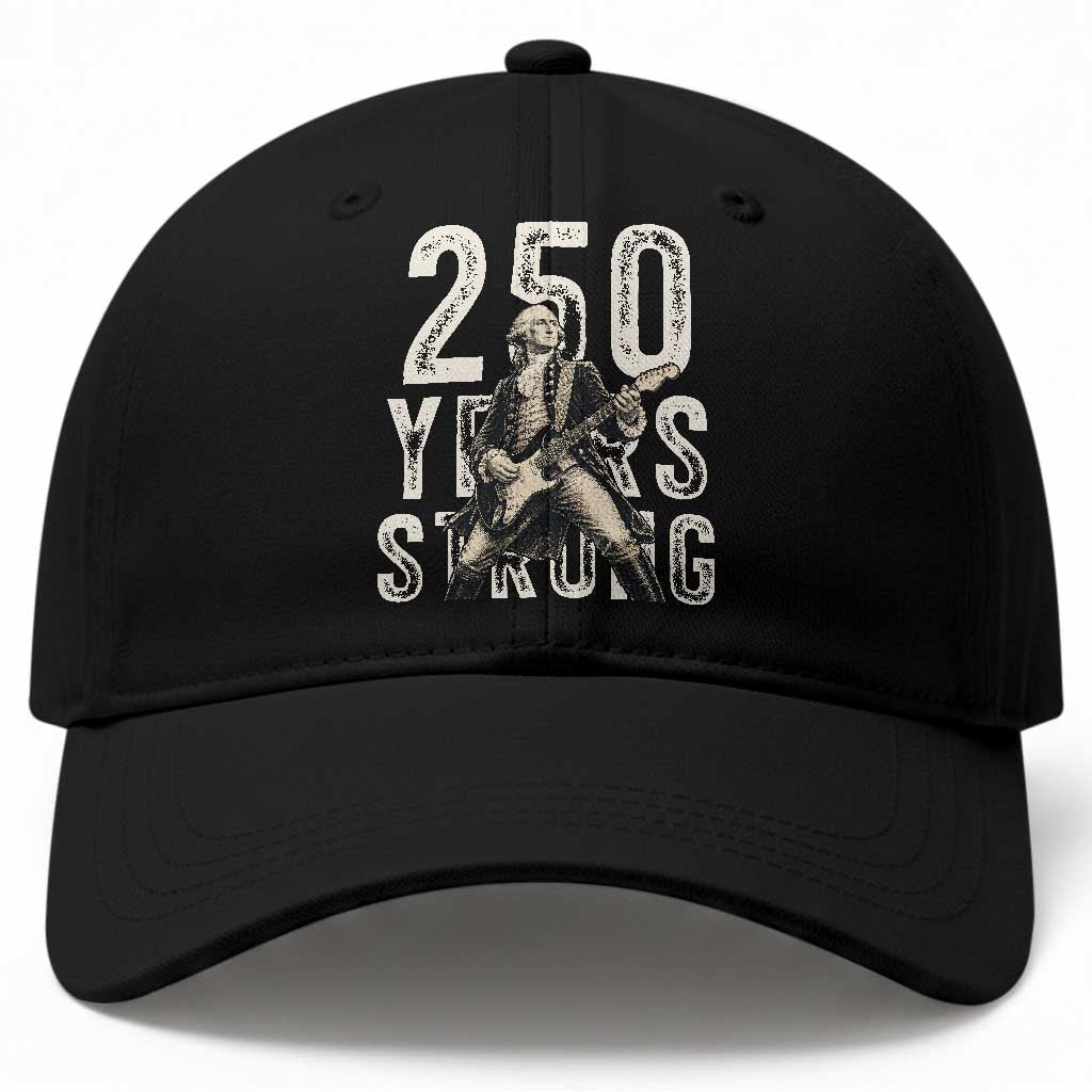 Vintage George Washington Playing Guitar Baseball Cap 250 Years Strong TS12 Print Your Wear
