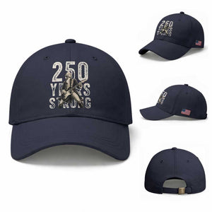 Vintage George Washington Playing Guitar Baseball Cap 250 Years Strong TS12 Baseball Cap Universal Fit Navy Print Your Wear