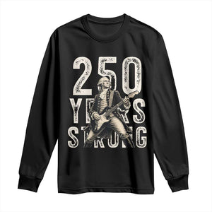 Vintage George Washington Playing Guitar Long Sleeve Shirt 250 Years Strong TS12 Black Print Your Wear