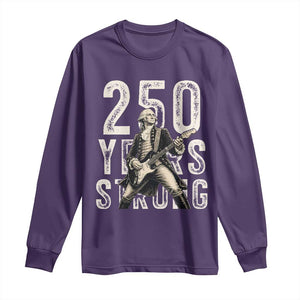 Vintage George Washington Playing Guitar Long Sleeve Shirt 250 Years Strong TS12 Purple Print Your Wear