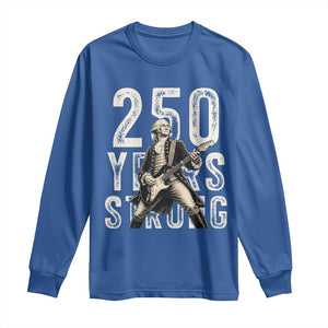 Vintage George Washington Playing Guitar Long Sleeve Shirt 250 Years Strong TS12 Royal Blue Print Your Wear