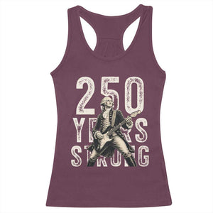 Vintage George Washington Playing Guitar Racerback Tank Top 250 Years Strong TS12 Maroon Print Your Wear