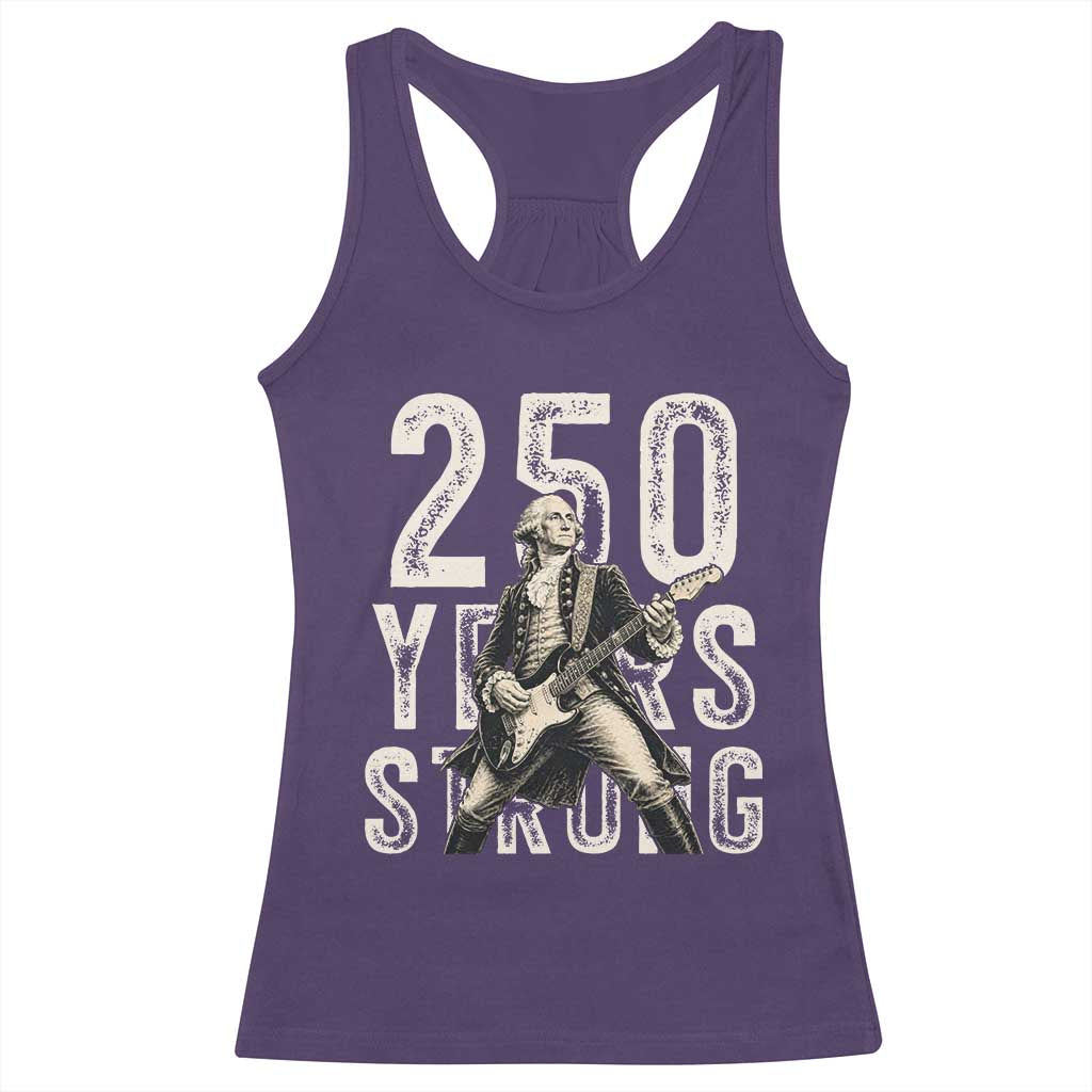 Vintage George Washington Playing Guitar Racerback Tank Top 250 Years Strong TS12 Purple Print Your Wear