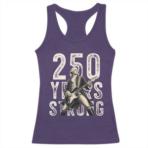 Vintage George Washington Playing Guitar Racerback Tank Top 250 Years Strong TS12 Purple Print Your Wear