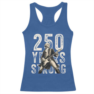 Vintage George Washington Playing Guitar Racerback Tank Top 250 Years Strong TS12 Royal Blue Print Your Wear