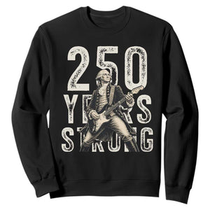 Vintage George Washington Playing Guitar Sweatshirt 250 Years Strong TS12 Black Print Your Wear