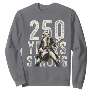 Vintage George Washington Playing Guitar Sweatshirt 250 Years Strong TS12 Charcoal Print Your Wear