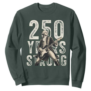 Vintage George Washington Playing Guitar Sweatshirt 250 Years Strong TS12 Dark Forest Green Print Your Wear