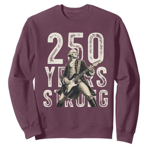 Vintage George Washington Playing Guitar Sweatshirt 250 Years Strong TS12 Maroon Print Your Wear