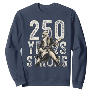 Vintage George Washington Playing Guitar Sweatshirt 250 Years Strong TS12 Navy Print Your Wear