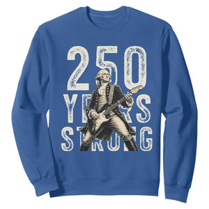 Vintage George Washington Playing Guitar Sweatshirt 250 Years Strong TS12 Royal Blue Print Your Wear