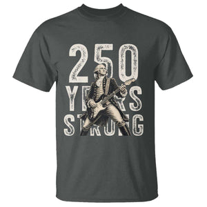 Vintage George Washington Playing Guitar T Shirt 250 Years Strong TS12 Dark Heather Print Your Wear