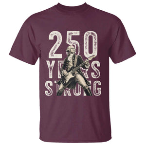 Vintage George Washington Playing Guitar T Shirt 250 Years Strong TS12 Maroon Print Your Wear