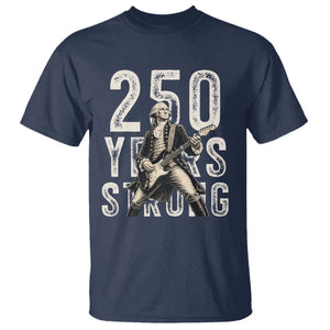 Vintage George Washington Playing Guitar T Shirt 250 Years Strong TS12 Navy Print Your Wear