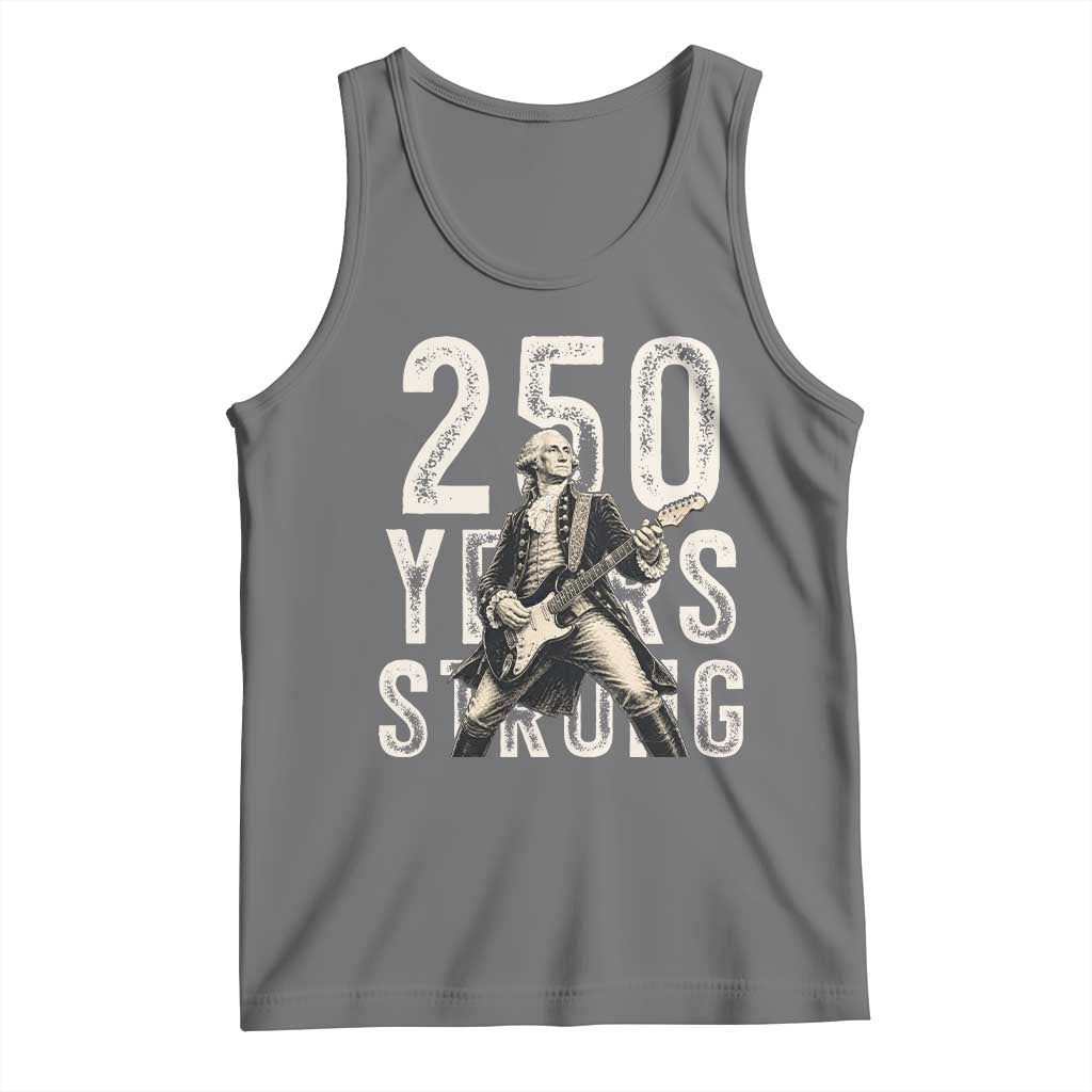 Vintage George Washington Playing Guitar Tank Top 250 Years Strong TS12 Black Heather Print Your Wear