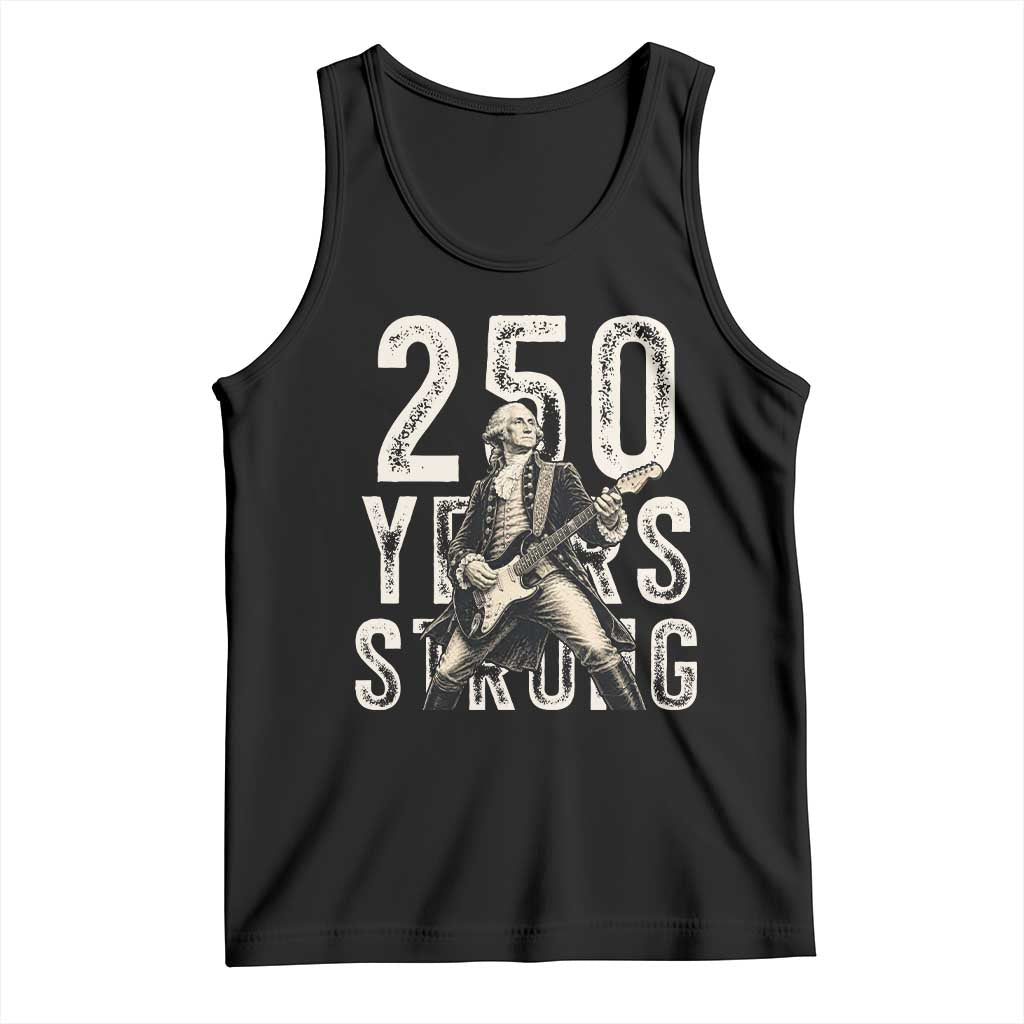 Vintage George Washington Playing Guitar Tank Top 250 Years Strong TS12 Black Print Your Wear