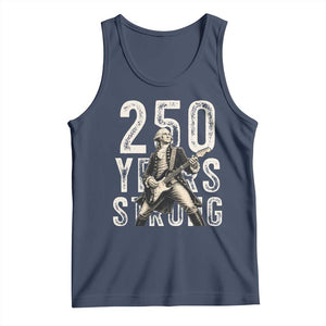 Vintage George Washington Playing Guitar Tank Top 250 Years Strong TS12 Navy Print Your Wear