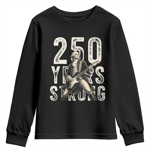 Vintage George Washington Playing Guitar Youth Sweatshirt 250 Years Strong TS12 Black Print Your Wear