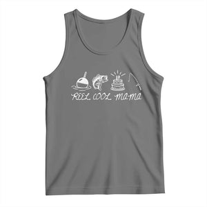 Reel Cool Mama Tank Top Funny Fishing Mom Birthday Gift TS12 Black Heather Print Your Wear
