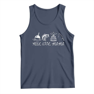 Reel Cool Mama Tank Top Funny Fishing Mom Birthday Gift TS12 Navy Print Your Wear