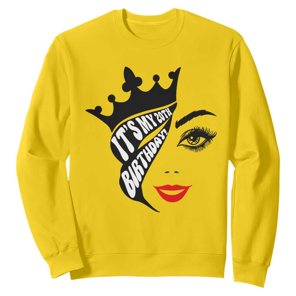 Its My 20th Birthday Sweatshirt Birthday Queen Crown Gift For Women TS12 Daisy Print Your Wear