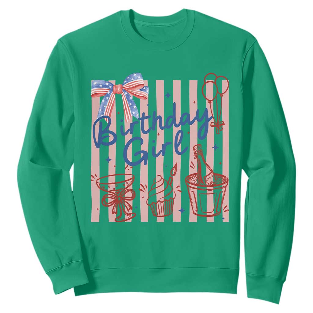 Patriotic Birthday Girl Sweatshirt Red White And Blue Party Graphic TS12 Irish Green Print Your Wear