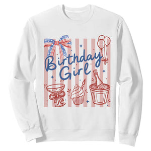 Patriotic Birthday Girl Sweatshirt Red White And Blue Party Graphic TS12 White Print Your Wear