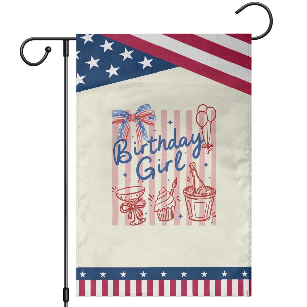 Funny Birthday Girl Patriotic Garden Flag Red White And Blue Party Graphic TS12 Modern Beige Blue Print Your Wear