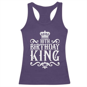 10th Birthday King Racerback Tank Top Perfect 10 Years Old Crown Gift TS12 Purple Print Your Wear